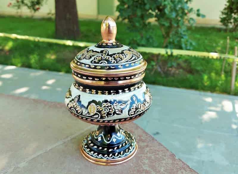 قندان مسی فیروزه کوب انتخابی خاص برای دکور منزل